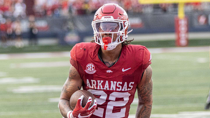 Arkansas Razorbacks running back Ja'Quinden Jackson in season opener against UAPB in Little Rock, Ark.