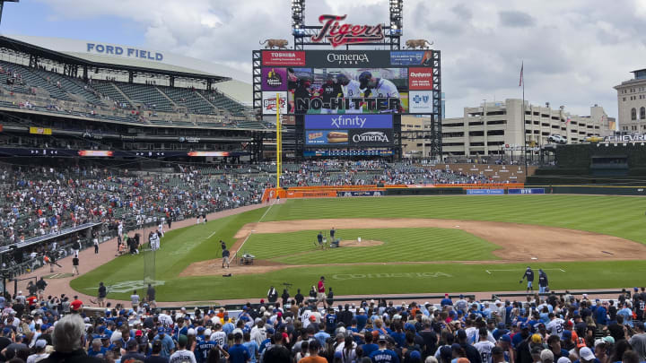 Detroit Tigers celebrate after defeating the Toronto Blue Jays. 