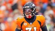 Sep 10, 2023; Denver, Colorado, USA; Denver Broncos safety Justin Simmons (31) reacts to a turnover in the third quarter against the Las Vegas Raiders at Empower Field at Mile High.