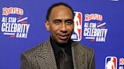Team Stephen A coach Stephen A. Smith on on the red carpet before the All Star Celebrity Game at Lucas Oil Stadium. 