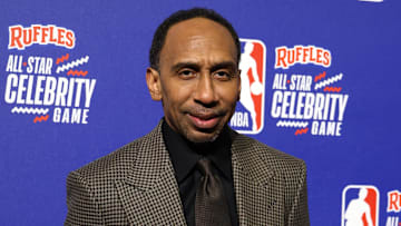 Team Stephen A coach Stephen A. Smith on on the red carpet before the All Star Celebrity Game at Lucas Oil Stadium. 