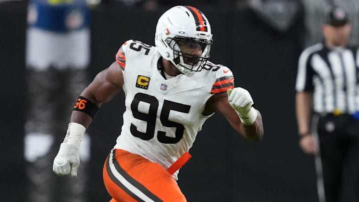 Myles Garrett will look to pile up the sacks against the Titans.