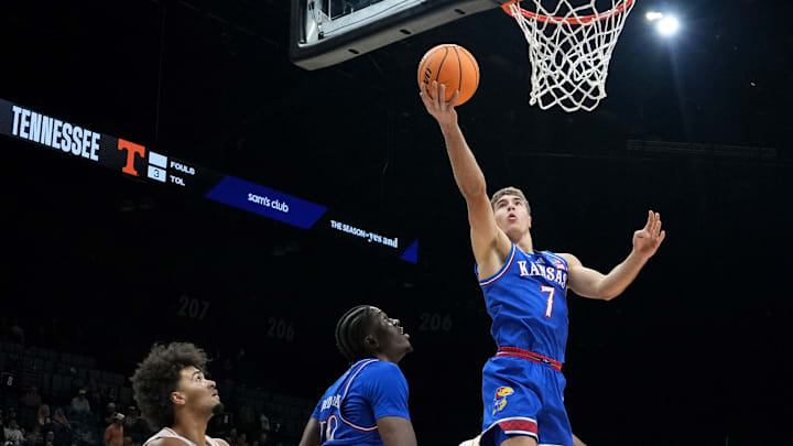 Kansas basketball guard Kohl Rosario (7)