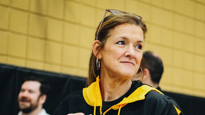 Missouri head women's basketball coach Robin Pingeton smiles on Tuesday, March 22, 2022, at the Albrecht Family Practice Facility in Mizzou Arena.

Gates Mizzou03222022002042