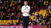 Jan 16, 2025; Minneapolis, Minnesota, USA; Michigan Wolverines head coach Dusty May reacts during the first half against the Minnesota Golden Gophers at Williams Arena. Mandatory Credit: Matt Krohn-Imagn Images