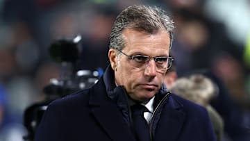 Cristiano Giuntoli, Juventus Director of Sport, looks on...
