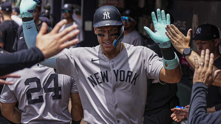 Leading MLB in hits, batting average and OPS, Aaron Judge is on pace for his third AL MVP award. | Dale Zanine-Imagn Images