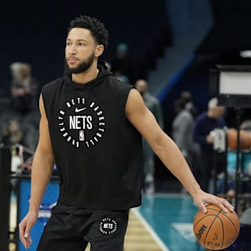Ben Simmons warms up before a game earlier this season.
