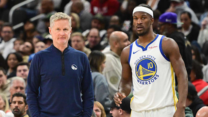 Golden State Warriors head coach Steve Kerr and forward Jimmy Butler 