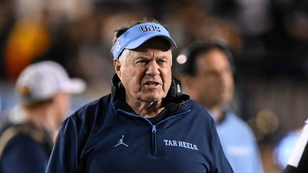 Oct 17, 2025; Berkeley, California, USA; North Carolina Tar Heels head coach Bill Belichick reacts against the California Golden Bears in the first quarter at California Memorial Stadium. Mandatory Credit: Eakin Howard-Imagn Images