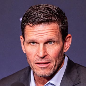 The Jacksonville Jaguars Executive Vice President of Football Operations Tony Boselli answered questions during the announcement of the team’s new general manager, James Gladstone Monday morning, February 24, 2025. [Doug Engle/Florida Times-Union]2025