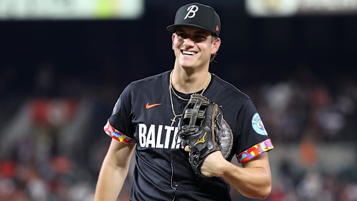 Baltimore Orioles first baseman Coby Mayo (16) 