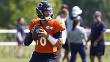 Bears QB Caleb Williams has made some blunders during practice. 
