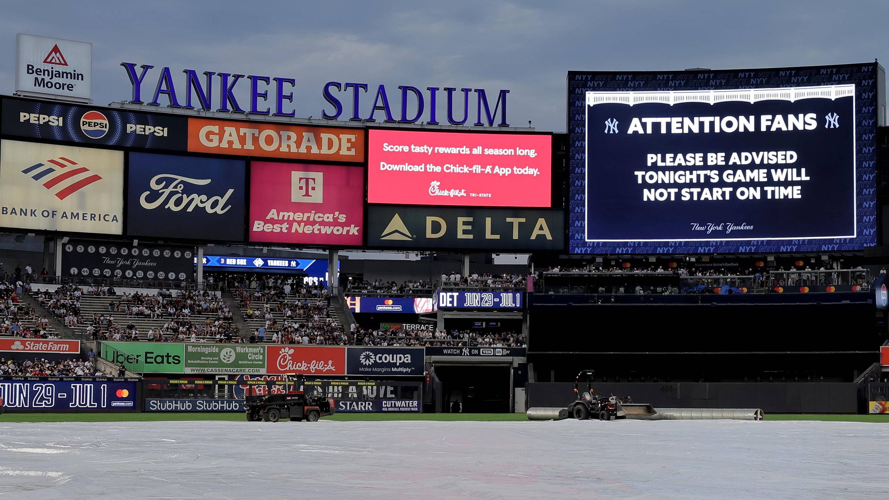Red Sox-Yankees start time: Rain delay updates from New York, June 7