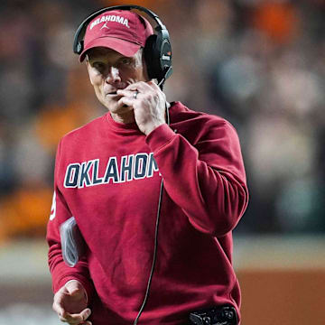 Oklahoma coach Brent Venables looks on during the Sooners' win over Tennessee.