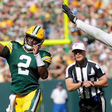 Green Bay Packers quarterback Malik Willis (2) throws a pass against the Indianapolis Colts last season.