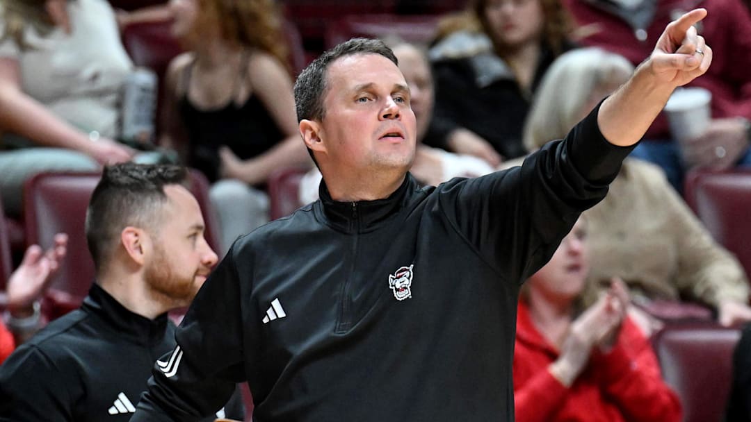 Jan 10, 2026; Tallahassee, Florida, USA; North Carolina State Wolfpack head coach Will Wade during the second half against the Florida State Seminoles at Donald L. Tucker Center. Mandatory Credit: Melina Myers-Imagn Images