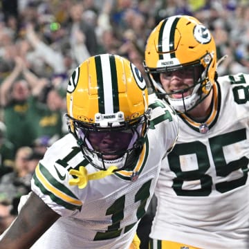 Jayden Reed (11) and Tucker Kraft are two of the Green Bay Packers' many young standouts.