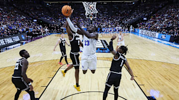 BYU's Keba Keita shoots the ball against VCU in the first round of the NCAA Tournament.