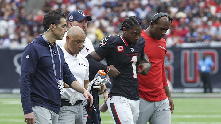 Oct 27, 2024; Houston, Texas, USA; Houston Texans wide receiver Stefon Diggs (1)