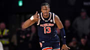 Auburn Tigers guard Denver Jones paced the team with 21 points including 5-7 on 3-point shots in Auburn's win over Vanderbilt.