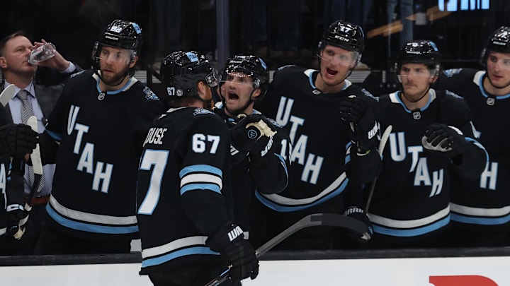 Utah Hockey Club players on Apr 3, 2025.