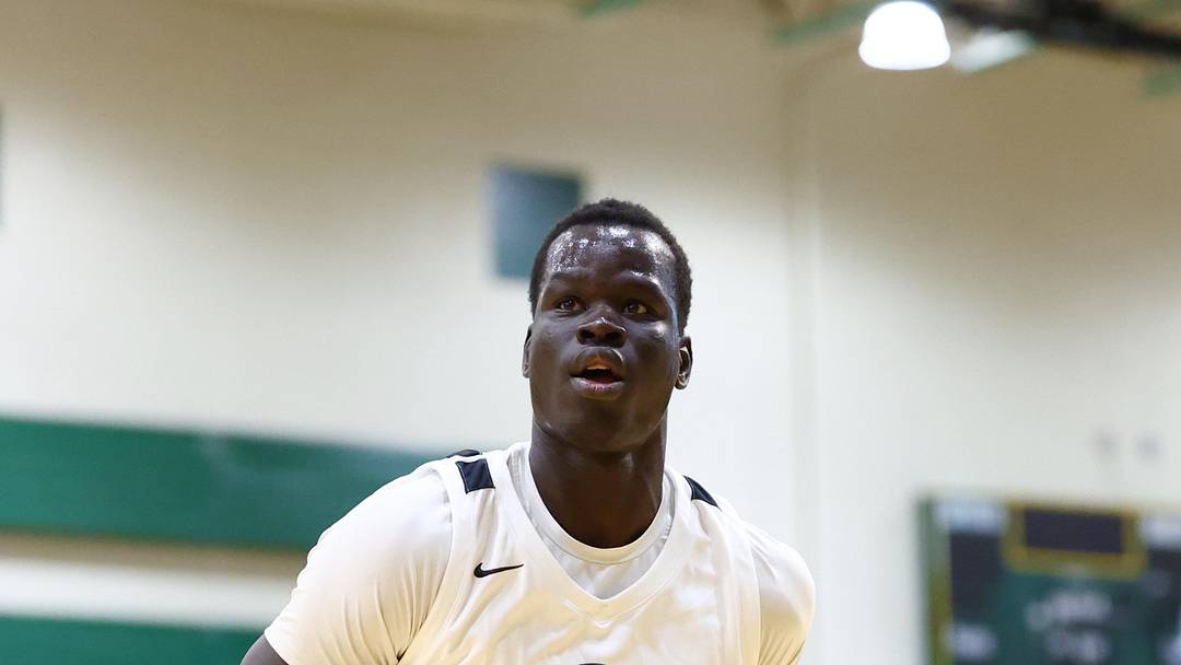 Jan 2, 2026; Mesa, AZ, USA; CIA Bella Vista (AZ) center Amadou Seini (20) against Oak Cliff Faith Family Academy (TX) during the HoopHall West Tournament at Skyline High School. Mandatory Credit: Mark J. Rebilas-Imagn Images