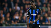 Stanley Nsoki, lors du match de C1 entre Bruges et Manchester City.