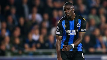 Stanley Nsoki, lors du match de C1 entre Bruges et Manchester City.