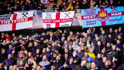 West Ham's travelling support in Belgium
