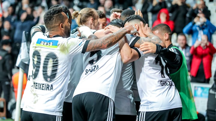 Beşiktaş oyuncularının gol sevinci Beşiktaş oyuncularının gol sevinci