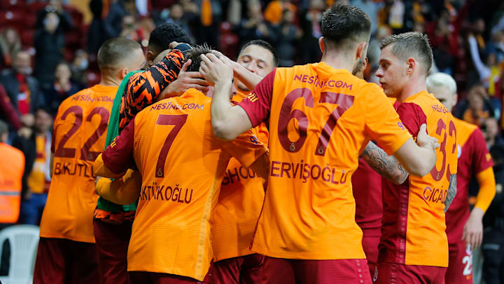 Galatasaray oyuncularının gol sevinci Galatasaray oyuncularının gol sevinci