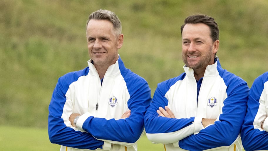Luke Donald and Graeme McDowell at the 2021 Ryder Cup at Whistling Straits.