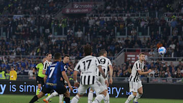 Adrien Rabiot and Ivan Perisic in action during the Coppa Italia final 