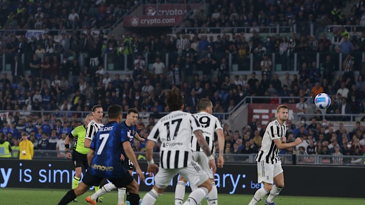 Adrien Rabiot and Ivan Perisic in action during the Coppa Italia final 