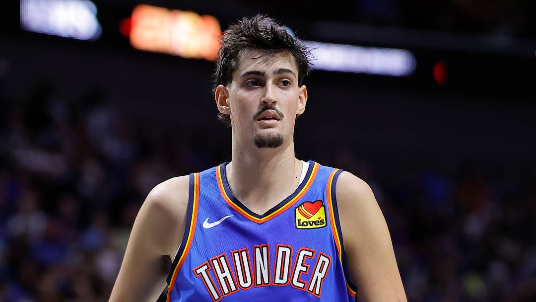 Oct 6, 2026; Tulsa, Oklahoma, USA; Oklahoma City Thunder center Aday Mara (15) stands during the first half of a preseason game against the New Orleans Pelicans at BOK Center. Mandatory Credit: Alonzo Adams-Imagn Images