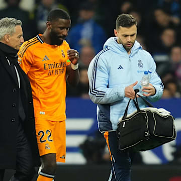 Real Madrid's Antonio Rüdiger is out with a hamstring injury.