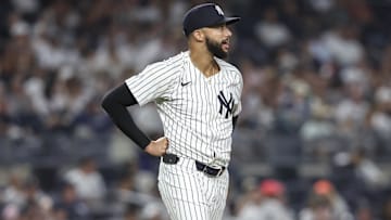 Jul 30, 2025; Bronx, New York, USA;  New York Yankees relief pitcher Devin Williams (38) at Yankee Stadium. Mandatory Credit: Wendell Cruz-Imagn Images