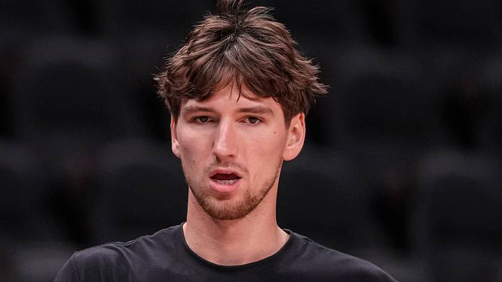 Dec 21, 2025; Atlanta, Georgia, USA; Chicago Bulls forward Matas Buzelis (14) shown on the court prior to the game against the Atlanta Hawks at State Farm Arena. Mandatory Credit: Dale Zanine-Imagn Images