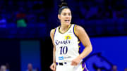 Kelsey Plum and the Sparks are road favorites against the Mystics on Sunday.