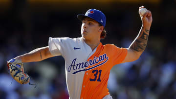 Ricky Tiedemann delivers a pitch during the 2022 All-Star Futures Game.