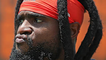 Cleveland Browns wide receiver Diontae Johnson (16) walks off the field after practice at NFL minicamp, Wednesday, June 11, 2025, in Berea, Ohio.