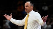 Iowa head coach Ben McCollum reacts during a basketball game against the Southeast Missouri Red Hawks Nov. 18, 2025 at Carver-Hawkeye Arena in Iowa City, Iowa.