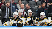 Nov 5, 2024; Toronto, Ontario, CAN; Boston Bruins head coach Jim Montgomery watches the play against the Toronto Maple Leafs during the third period at Scotiabank Arena. Mandatory Credit: Nick Turchiaro-Imagn Imagess