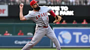 Aug 10, 2024; Washington, District of Columbia, USA;  Los Angeles Angels third baseman Anthony Rendon (6) throws to first base during the first inning against the Washington Nationals at Nationals Park. Mandatory Credit: James A. Pittman-Imagn Images