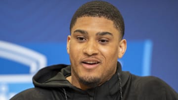 Notre Dame defensive back Xavier Watts (DB53) during the 2025 NFL Combine