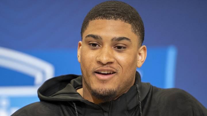 Notre Dame defensive back Xavier Watts (DB53) during the 2025 NFL Combine