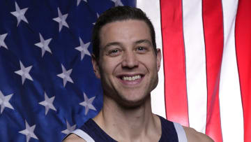 U.S. Olympic athlete Jimmer Fredette poses for a photo at the Team USA Media Summit 