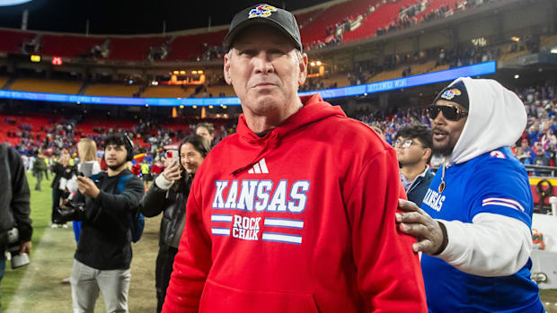 Kansas head football coach Lance Leipol