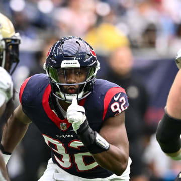 Oct 15, 2023; Houston, Texas, USA; Houston Texans defensive end Dylan Horton (92) in action during